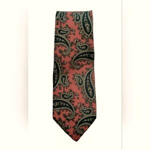 Hatfield House Vintage Silk Tie Red & Black Paisley